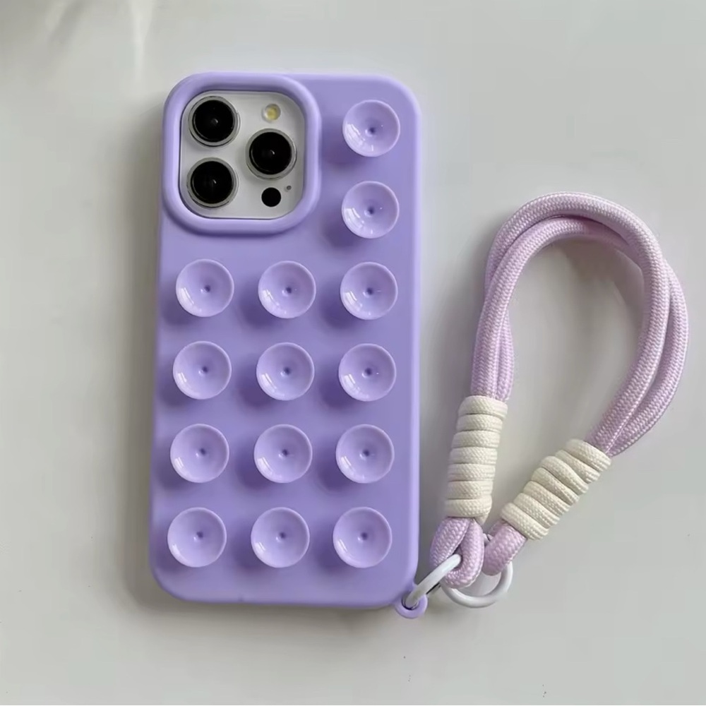 Pink Suction Cup Phone Case with Strap